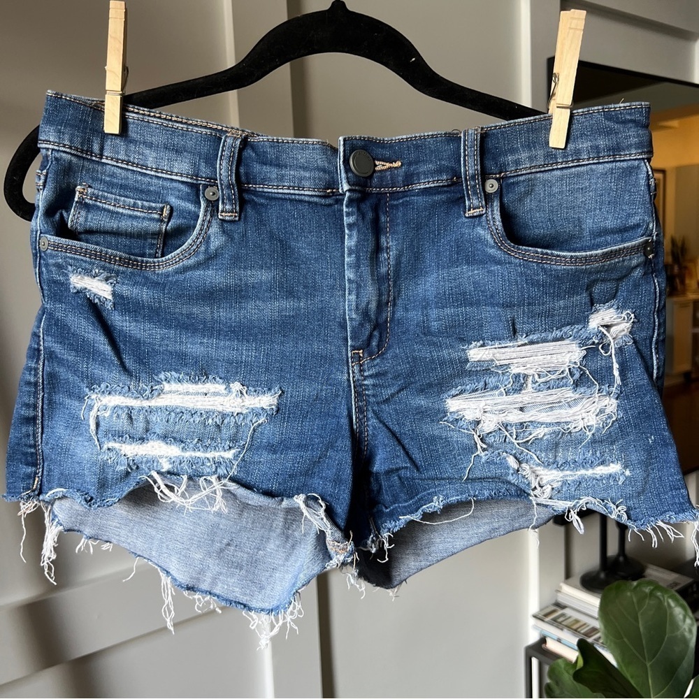 Blank NYC The Essex Blue Distressed Jean Shorts size 28 or 6